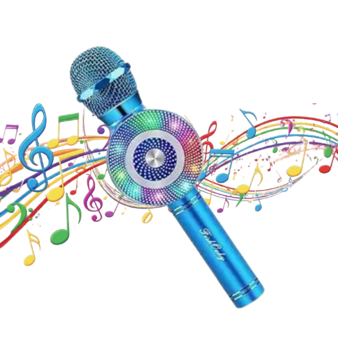 Micrófono karaoke portátil luces LED RGB